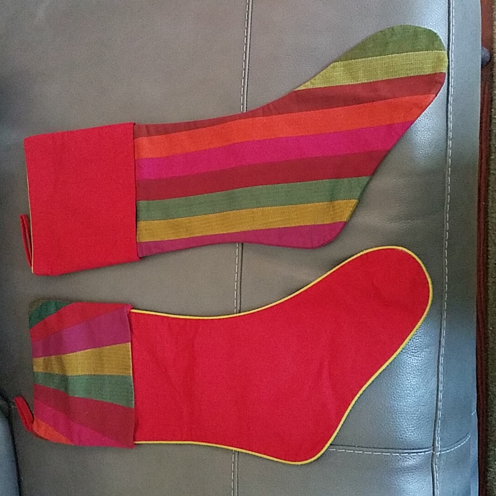 Two  Crate & Barrel Christmas stockings